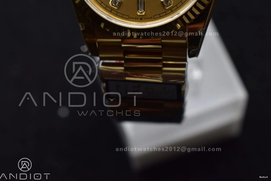 (Gain with Dial YG Gold Steel Square V5 Best vr3255 Edition 36 904L Weight) President QF Bracelet DayDate Diamond on 0225